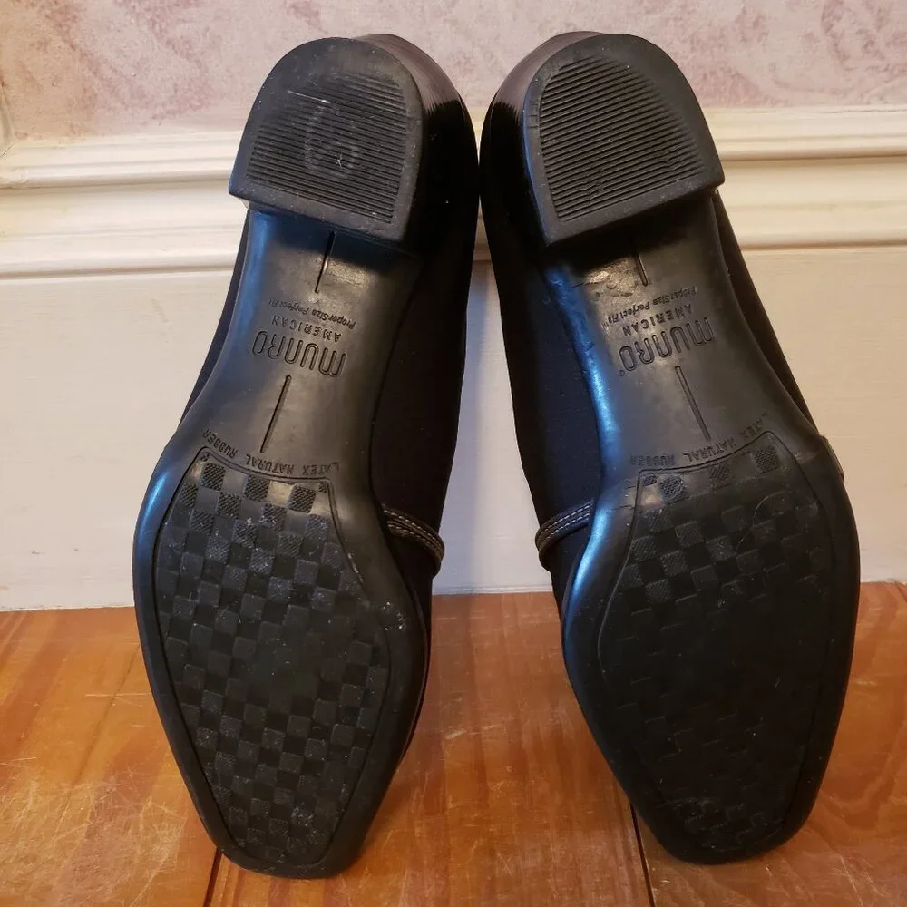 Black square toe preppy pumps US6 dark academia - Picture 6 of 11
